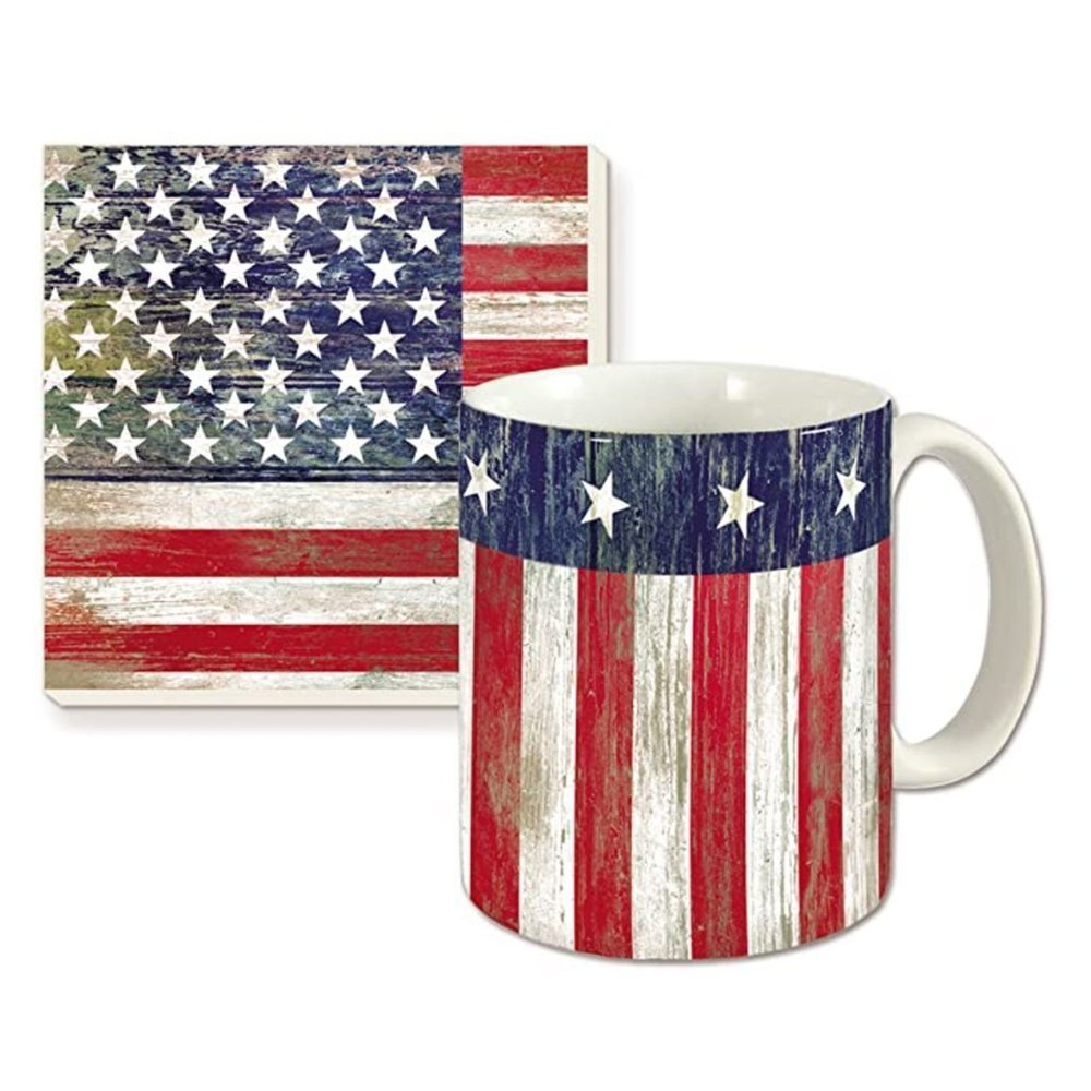 AMERICANA Ceramic Mug & Coaster Set Gift Box